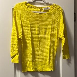 Bright Yellow Loft Textured Sweater